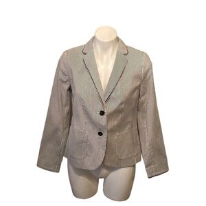 Talbots NWOT Blue And White Petite Striped Blazer Size 4P